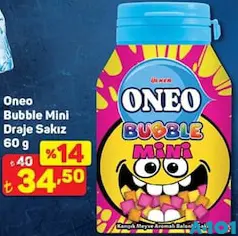 ONEO BUBBLE MİNİ DRAJE SAKIZ 60 G